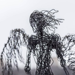 Winged Angel, Angel Figurine, Sculpture, Gift, Art, Wire Fantasy Creature, Boyfriend Gift - thumbnail 4