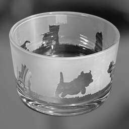 Cairn Terrier Bowl - Clear Glass Bowl With Cairn Terrier Frieze Design Perfect For Tealight Or Floating Candles Dish - thumbnail 3