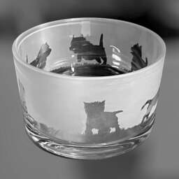 Cairn Terrier Bowl - Clear Glass Bowl With Cairn Terrier Frieze Design Perfect For Tealight Or Floating Candles Dish