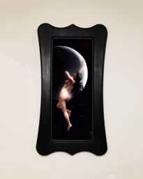 Black Wooden Framed Picture, Art Nouveau Style, Luis Ricardo Falero, Moon Nymph, Print, Wall Hanging Home Decor - thumbnail 1
