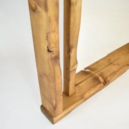 Mirror Shelf - Pillars Design Main Image Brown Mahogany Irregular Chunky Wood Distressed Driftwood Style Chic Mantel Shelving - thumbnail 3