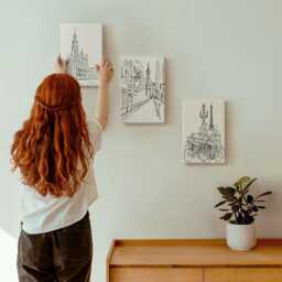 Canvas Wall Art Set Of 3 - Simple Drawings City Views, White Print, Travels Hanging Piece - thumbnail 3