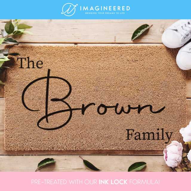 Personalized Family Name Doormat - Housewarming Gift Custom Welcome Mat - image 1