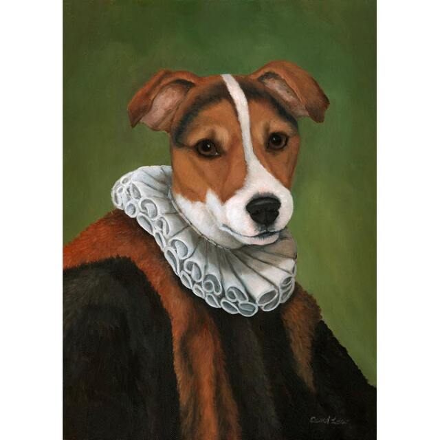 Jack Russell, Dog Portrait Print, Dogs in Clothes Wall Art, Anthropomorphic - image 1