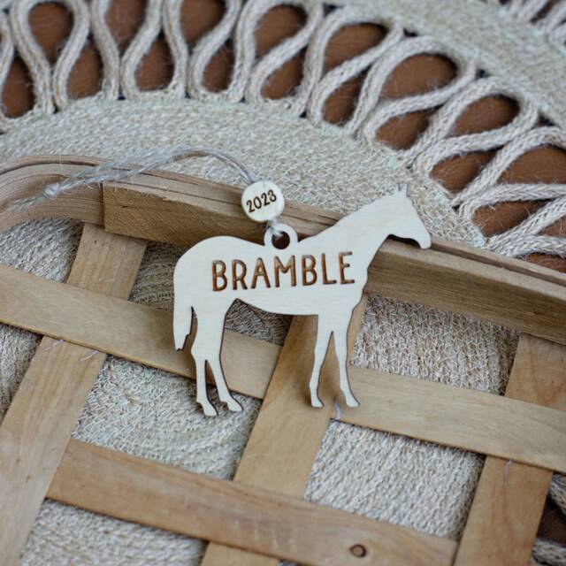 Simple Silhouette Horse Christmas Ornament - Gift For Owner Personalized Pet Farm Animal Girl - image 1
