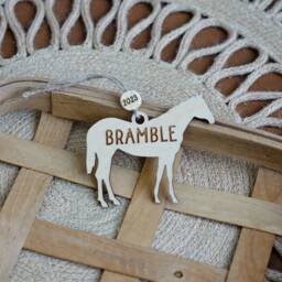 Simple Silhouette Horse Christmas Ornament - Gift For Owner Personalized Pet Farm Animal Girl - thumbnail 1