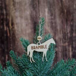 Simple Silhouette Horse Christmas Ornament - Gift For Owner Personalized Pet Farm Animal Girl - thumbnail 2