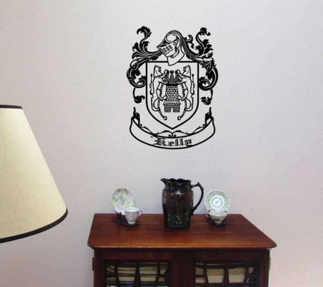 Custom Family Crest Vinyl Decal, Personalized Wall Art, Coat Of Arms Sticker, Heraldry Car Decal - image 1