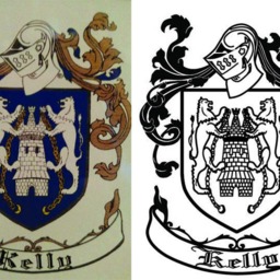 Custom Family Crest Vinyl Decal, Personalized Wall Art, Coat Of Arms Sticker, Heraldry Car Decal - thumbnail 3