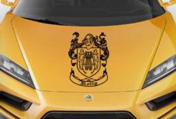Custom Family Crest Vinyl Decal, Personalized Wall Art, Coat Of Arms Sticker, Heraldry Car Decal - thumbnail 2