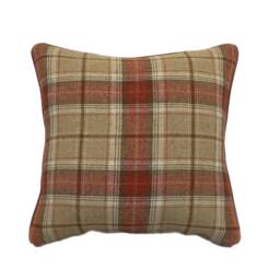 The Balmoral Clementine Tartan Piped Cushion - thumbnail 2
