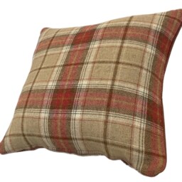 The Balmoral Clementine Tartan Piped Cushion - thumbnail 3