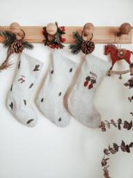 Personalized Christmas Santa Stocking/Custom Name Stocking /Christmas Embroidered Stocking/Fringe Family Christmas - thumbnail 1