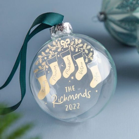 Foiled Stockings Family Christmas Bauble