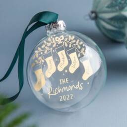 Foiled Stockings Family Christmas Bauble
