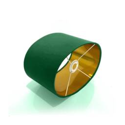 New Luxury High Quality Handmade Forest Green Cotton 66 Fabric Lamp Shade Oval Shape Oval Metallic Lining - thumbnail 3