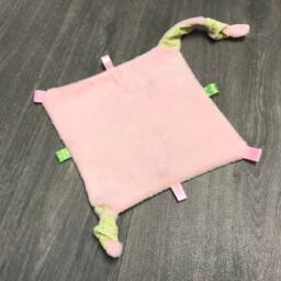 "Embroidered Cuddly Toy With Personalized Name ""Owl Pink Green" - thumbnail 3