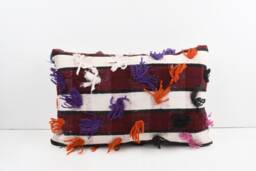 Handwoven Kilim Lumbar Pillow Bohemian Home Decor - 16x24 Inch - thumbnail 1