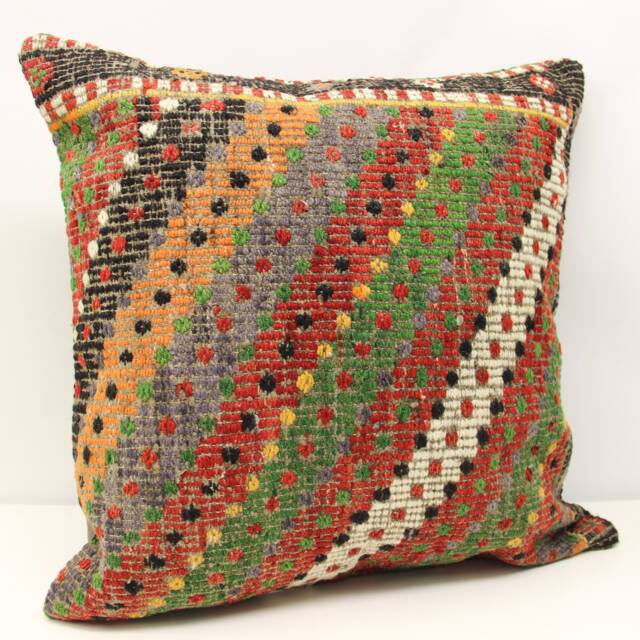 Handmade Kilim Pillow Cover 24x24, Rustic Home Design - image 1