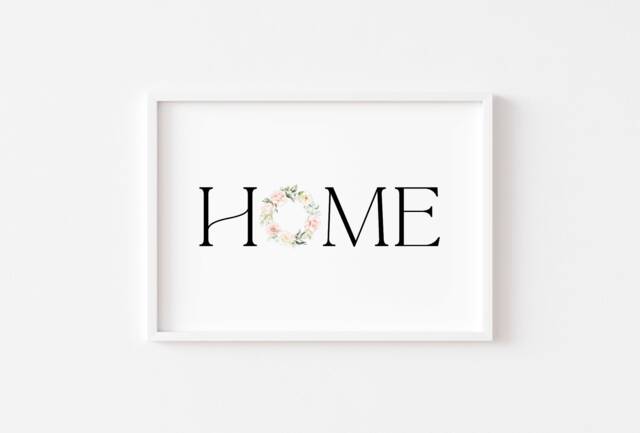 Home Floral Print - Wreath Flower Spring Prints Bedroom Decor Wall Art