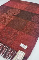 Calzeat Made in Scotland Jacquard Woven Celtic Knot Russet Throw - thumbnail 1