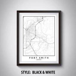 Fort Smith Ar Map Print Vintage Style Travel Poster, Office Wall Art - thumbnail 2