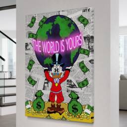 Scrooge Mcduck Canvas Scarface The World Is Yours - Gifts For Him Alec Monopoly Luxury Art - thumbnail 3