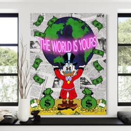 Scrooge Mcduck Canvas Scarface The World Is Yours - Gifts For Him Alec Monopoly Luxury Art - thumbnail 1