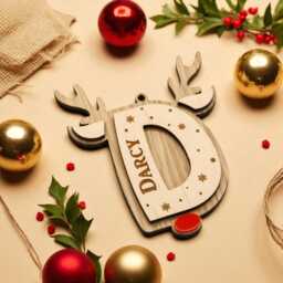 Personalised Wooden Reindeer Christmas Bauble - Kids Rudolph With Name & Initial First Stocking Filler - thumbnail 3