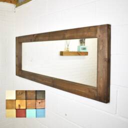 Wood Mirror - 10cm X 5cm Main Image Dark Walnut Smooth Design Chunky Driftwood Style Chic