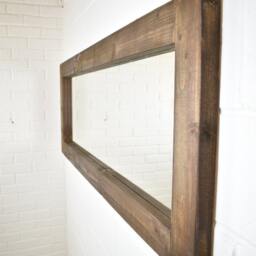 Wood Mirror - 10cm X 5cm Main Image Dark Walnut Smooth Design Chunky Driftwood Style Chic - thumbnail 3