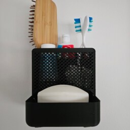 Handmade Wall Mount Bathroom Organizer Toothbrush, Soap & Hairbrush Holder - thumbnail 3