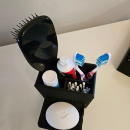 Handmade Wall Mount Bathroom Organizer Toothbrush, Soap & Hairbrush Holder - thumbnail 2