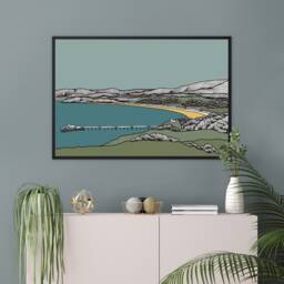 Llandudno Bay & Pier Float Framed Canvas By Welsh Artist Lisa Reeve - thumbnail 1