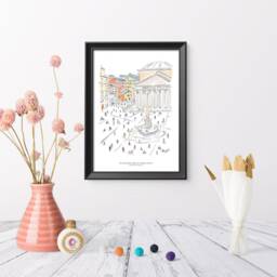 Pantheon Rome Wall Print By Harold Pincay - Gicl??e Fine Art Paper Unframed - thumbnail 3