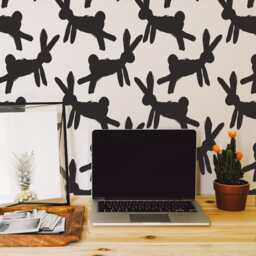 Leaping Rabbits Vinyl Wall Decal - Nursery Wallpaper Pattern - thumbnail 2