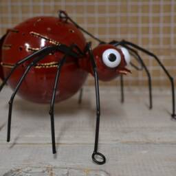 Metal Spider Tea Light Holder Garden Ornament Standing Candle Lantern Animal - thumbnail 3