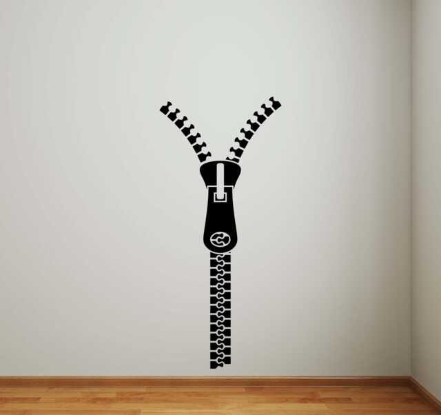 Zipper Wall Vinyl Decal Stickers Art Design Murals Interior Home Decor - 2Zp3P - image 1