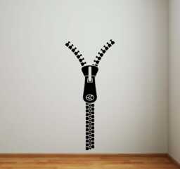 Zipper Wall Vinyl Decal Stickers Art Design Murals Interior Home Decor - 2Zp3P - thumbnail 1