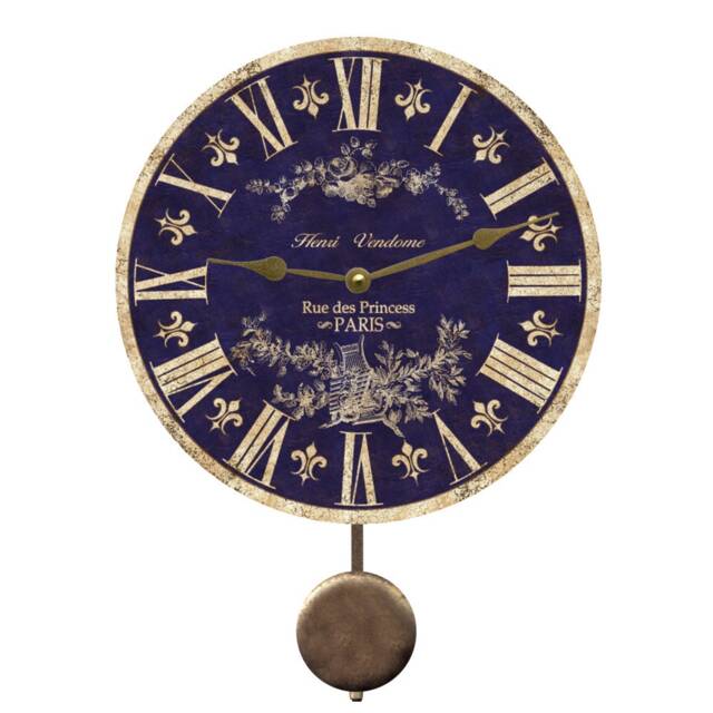 Blue Toile Pendulum Clock - image 1