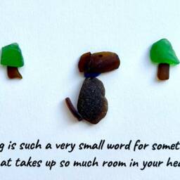 Handmade Dog Sea Glass Art, Framed Lover Gift - 8x10 - thumbnail 3
