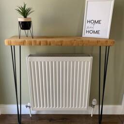 Reclaimed Console Table With Hairpin Legs 40mm Thick Rustic Hallway Table, Entryway UK 48 Hours Dispatch/48 Delivery - thumbnail 2