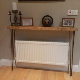 Reclaimed Console Table With Hairpin Legs 40mm Thick Rustic Hallway Table, Entryway UK 48 Hours Dispatch/48 Delivery - thumbnail 3