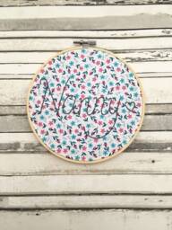 Nanny Embroidery Hoop Wall Art, Mother's Day Gift, Embroidered Decoration - thumbnail 1