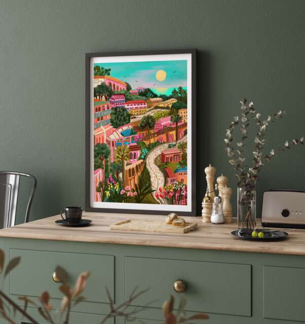 Sicily Print - Taormina Poster, Italy A5/A4 A3 A2 A1 - image 1