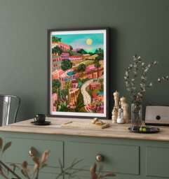 Sicily Print - Taormina Poster, Italy A5/A4 A3 A2 A1 - thumbnail 1