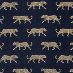 New Hq Luxury Walking Golden Leopard Pattern Lamp Shade Pendant Light On Teal & Royal Blue Fabric - thumbnail 3