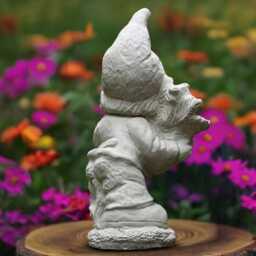 Outdoor Gnome Sculpture Concrete Pixie Statue Cement Elf Decoration Handmade Gnome Lover Gift Art Front Door Figurine - thumbnail 4