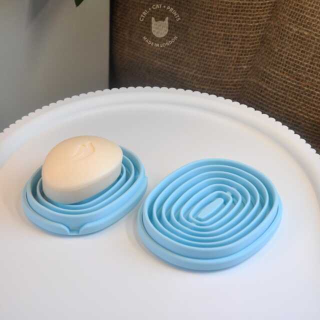 Soap & Sponge Dish With Drip Tray Drainage Holes - Ice Blue - image 1