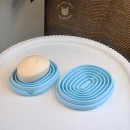 Soap & Sponge Dish With Drip Tray Drainage Holes - Ice Blue - thumbnail 1
